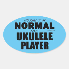 Normal Ukulele Player Oval Aufkleber