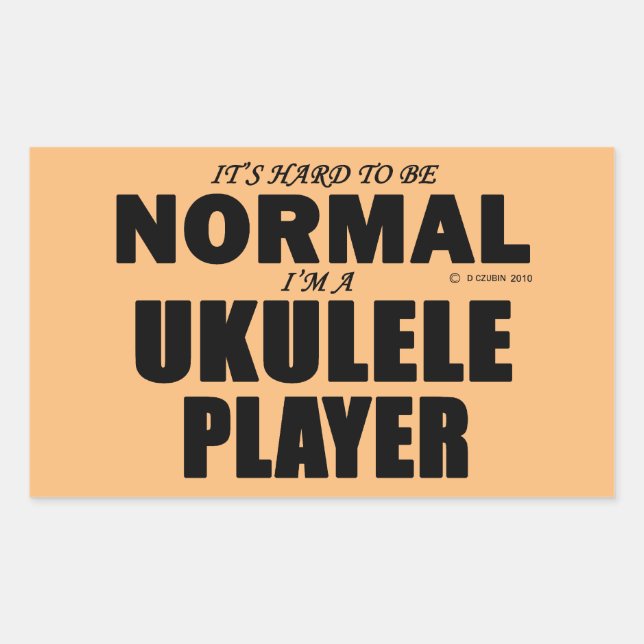 Normal Ukulele Player Rechteckige Aufkleber (Vorderseite)