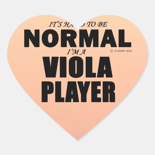 Normal Viola Player Heart Sticker (Vorderseite)