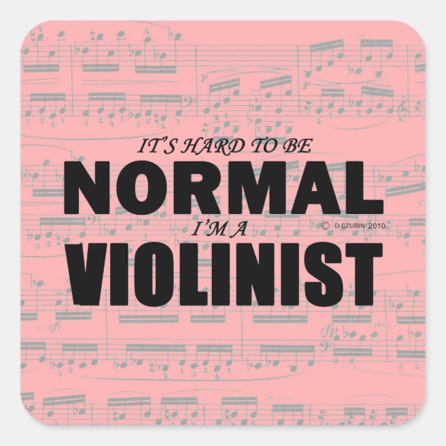 Normal-Violinist-Square-Aufkleber Quadratischer Aufkleber (Vorderseite)