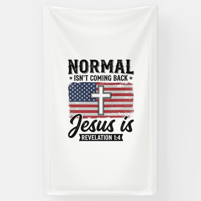 Normal Wird Nicht Zurückkommen Jesus Offenbarung S Banner (Vertikal)