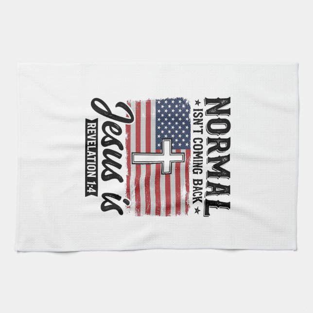 Normal Wird Nicht Zurückkommen Jesus Offenbarung S Geschirrtuch (Horizontal)