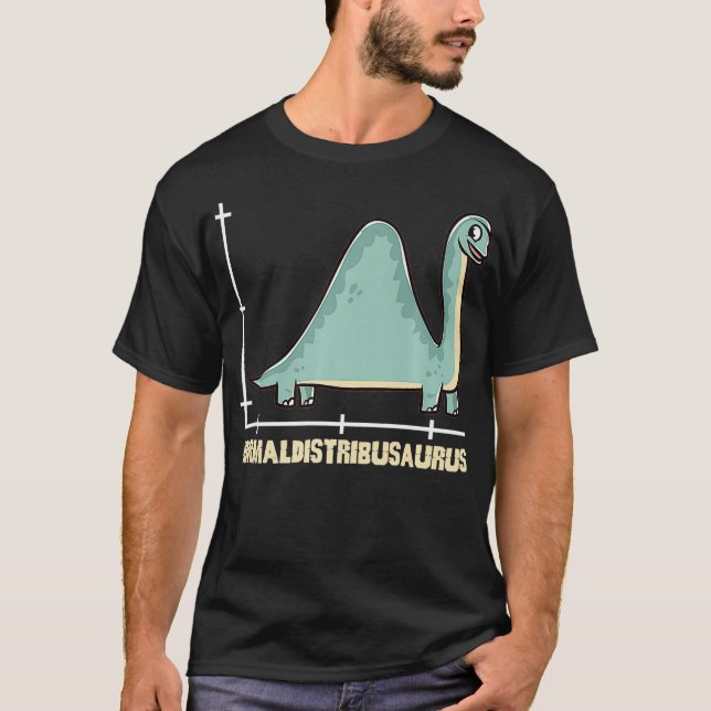 Normaldistribusaurus Dinosaur Funny Statistics Mat T-Shirt (Vorderseite)