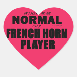 Normale französische Horn-Player-Heart-Aufkleber Herz-Aufkleber