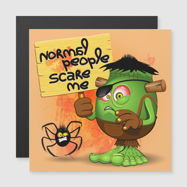 'Normale Leute kümmern sich um mich' Humurer Frank Magnetkarte (Vorne/Hinten)