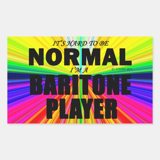Normaler Baritone Player Rechteckkantsticker Rechteckiger Aufkleber (Vorderseite)