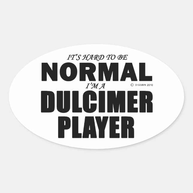 Normaler Dulcimer-Player Ovaler Aufkleber (Vorderseite)