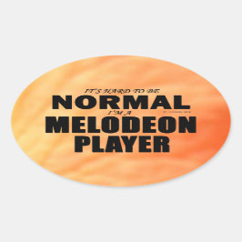 Normaler Melodeon Player Oval Sticker