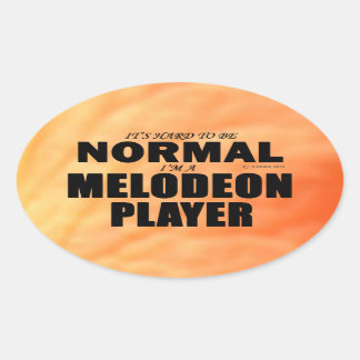 Normaler Melodeon Player Oval Sticker