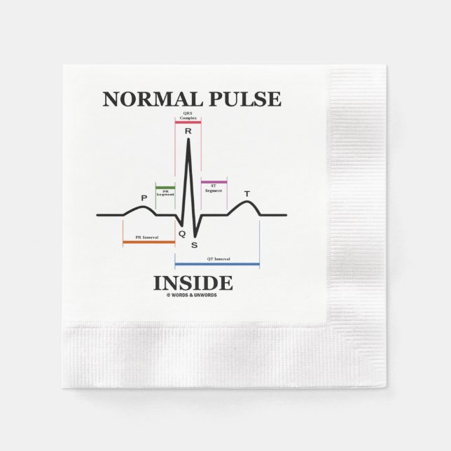 Normaler Puls innerhalb des Herzschlags Elektrokar Serviette (Vorderseite)