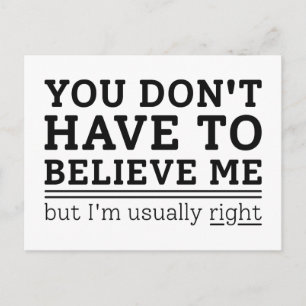 Normalerweise richtig postkarte