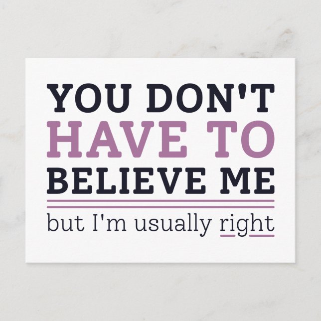 Normalerweise richtig postkarte (Vorderseite)