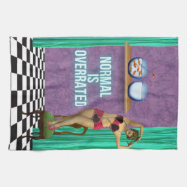 Normalerweise wird Funky & Fun Altered Art überbew Geschirrtuch