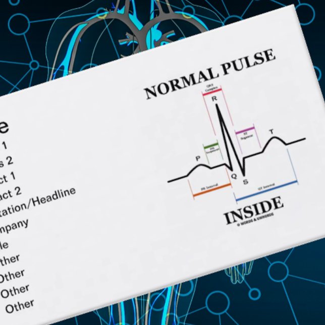 Normales Impuls-Innere (ECG/EKG Visitenkarte (Business card featuring normal sinus rhythm for anyone with a "Normal Pulse Inside")