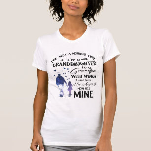 Normales Mädchen Enkelin Großvater mit Flügeln Eng T-Shirt