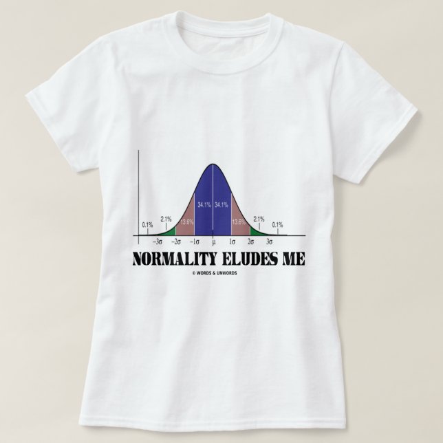Normalität weicht mir aus (Bell-Kurven-Spaß) T-Shirt (Design vorne)