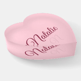 Normallack des Pastellrosas mit Monogramm Briefbeschwerer