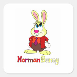 Norman Bunny Quadratischer Aufkleber