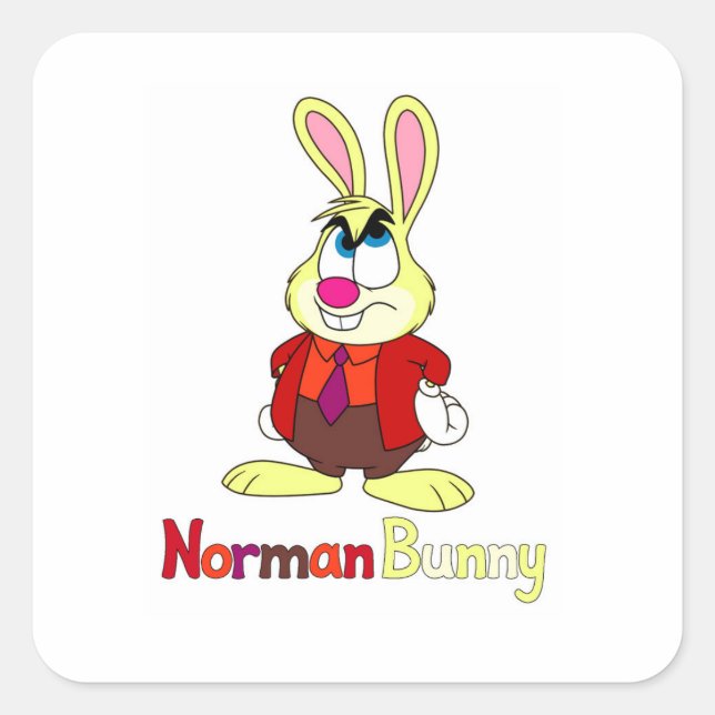 Norman Bunny Quadratischer Aufkleber (Vorderseite)