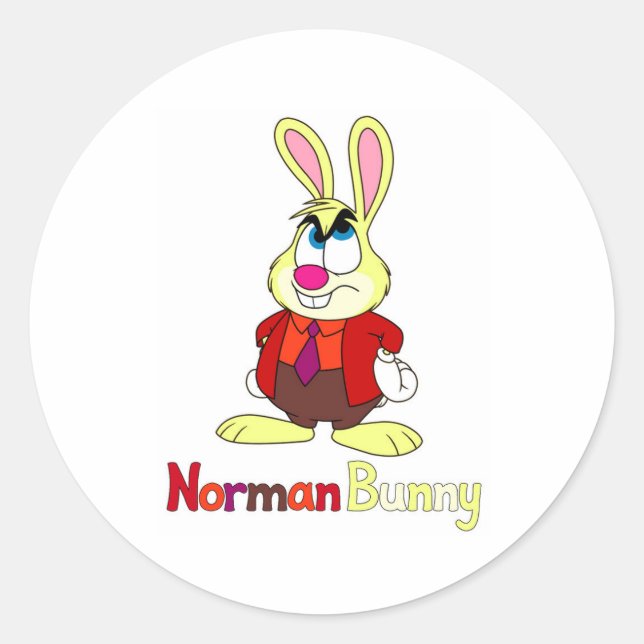 Norman Bunny Rundumaufkleber Runder Aufkleber (Vorderseite)