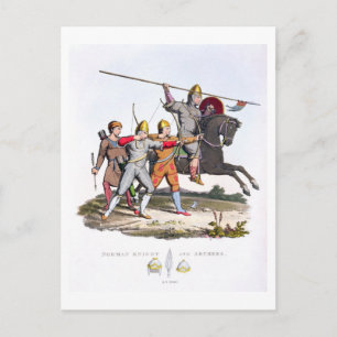 Norman Knight and Archers, 1066, from 'Ancient Arm Postkarte