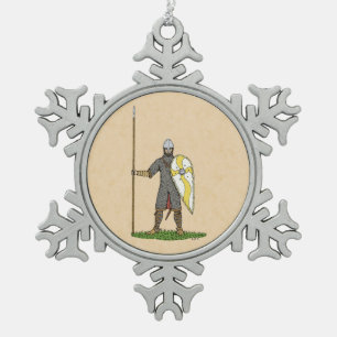 Norman Knight Circa 1066 Schneeflocken Zinn-Ornament