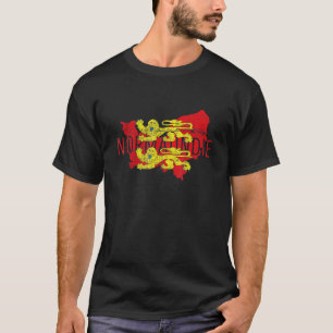 Norman Map Word Art erschüttert Normandie Frankrei T-Shirt