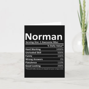 Norman Nutrition Funny Birthday Personalisiert Nam Karte