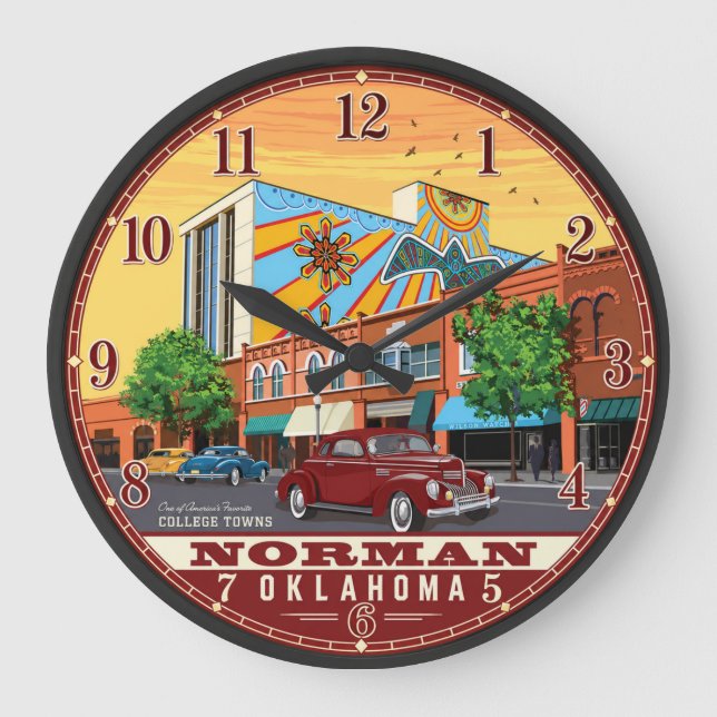 Norman Oklahoma Große Wanduhr (Vorderseite)