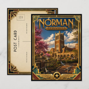 Norman Oklahoma Vintage Art Deco Golden Age Postkarte