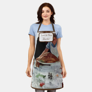Norman Rockwell Mit Monogramm Erntedank Schürze