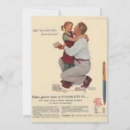 Norman Rockwell Sie gab mir einen Parker 61 Pen Ma Feiertagskarte