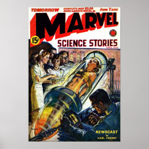 Norman Saunders-Cover von Marvel Science Stories f Poster