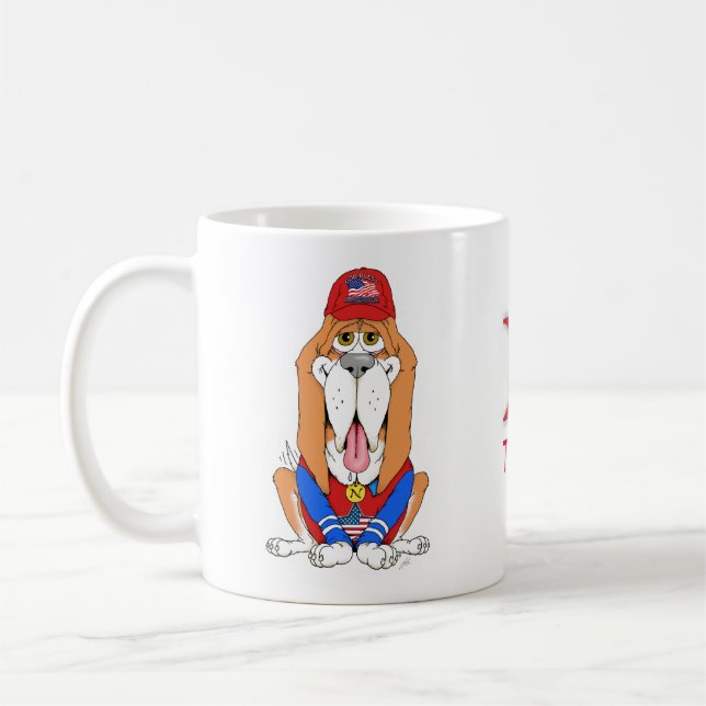 Norman the Patriotic Pup Kaffeetasse (Links)