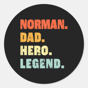 Norman Vater Hero Legend Personalisierter Individu Runder Aufkleber