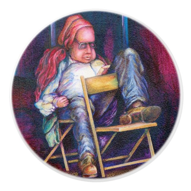 Norman zeichne lieber in seinem Schlaf Keramikknauf (Vorderseite)