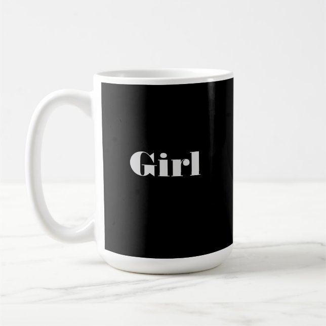 Normande Schriftart Girl Text mit klassischen Tass Kaffeetasse (Links)
