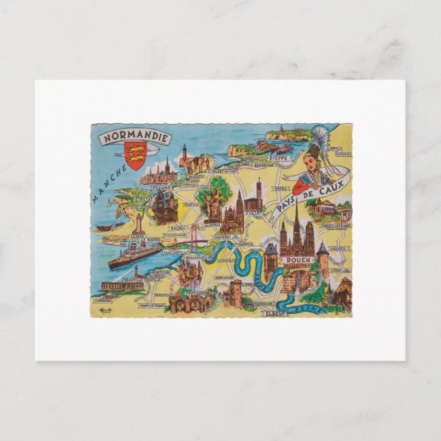 Normandie alte Karte (Vorderseite)