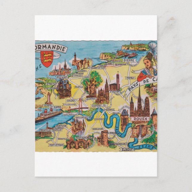 Normandie alte Karte (Vorderseite)