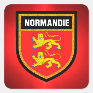 Normandie-Flagge Quadratischer Aufkleber