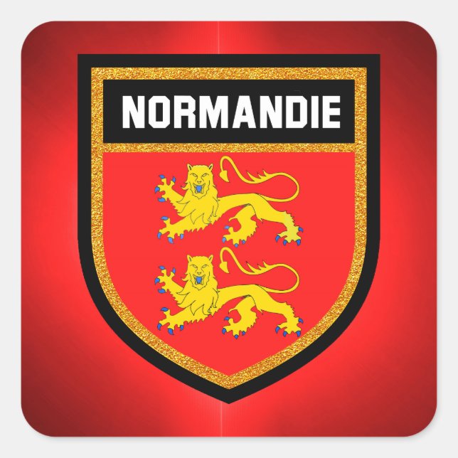 Normandie-Flagge Quadratischer Aufkleber (Vorderseite)