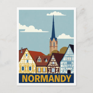 Normandie Frankreich Fachwerkhäuser Postkarte