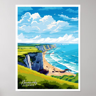 Normandie Frankreich Kunst Reise Vintage-Illustrat Poster