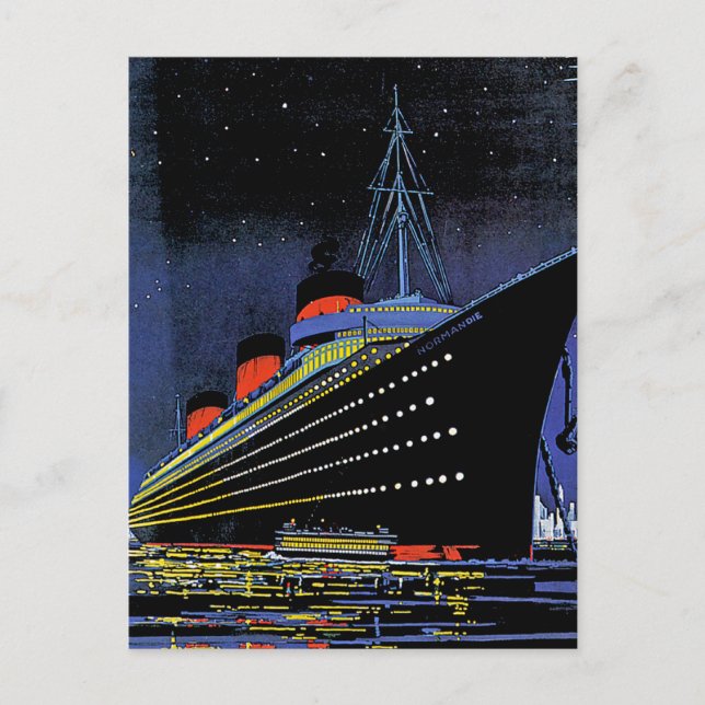 Normandie in der Nacht Postkarte (Vorderseite)