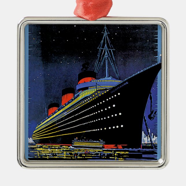 Normandie nachts silbernes ornament (Vorne)