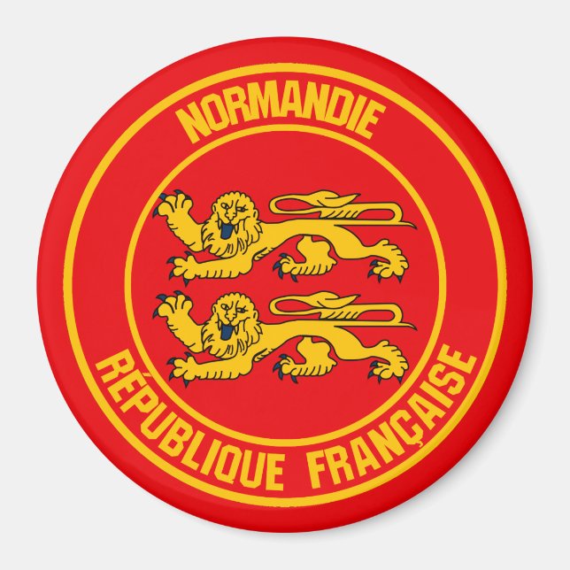 Normandie Round Emblem Magnet (Vorne)