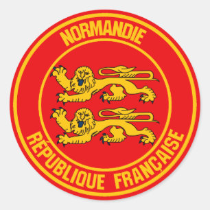 Normandie Round Emblem Runder Aufkleber