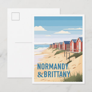 Normandie und Bretagne Frankreich Kunst Vintage Re Postkarte