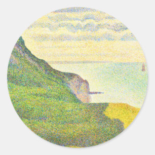 Normandie von Georges Seurat Runder Aufkleber