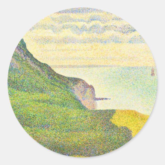 Normandie von Georges Seurat Runder Aufkleber (Vorderseite)